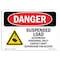 Signmission OSHA Sign, 7" Height, 10" Width, Rigid Plastic, Suspended Load Authorized Personnel Only, Landscape OS-DS-P-710-L-1783 - alternate 1